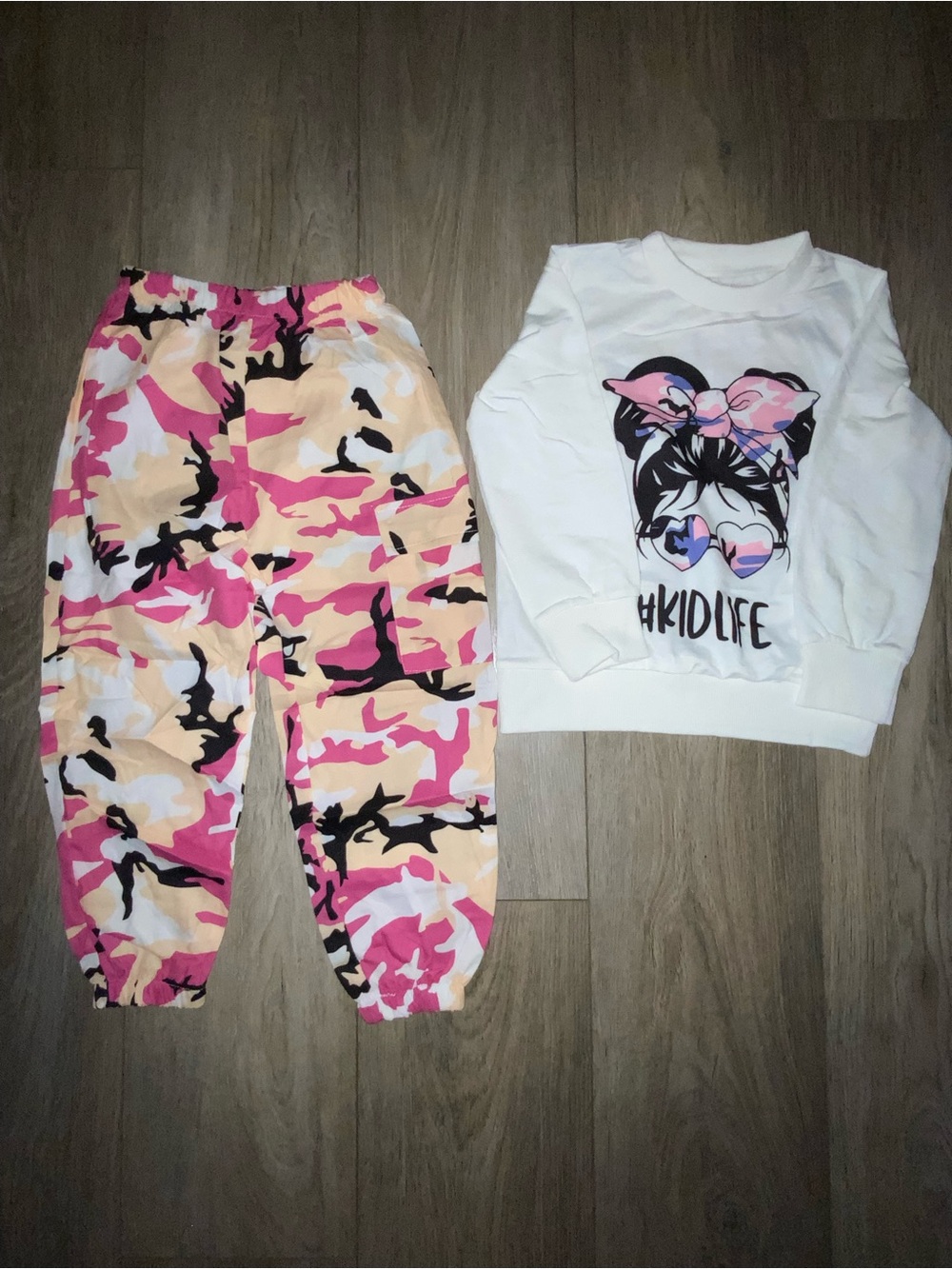 Amazon Girls Pink Camo Jogger Set
